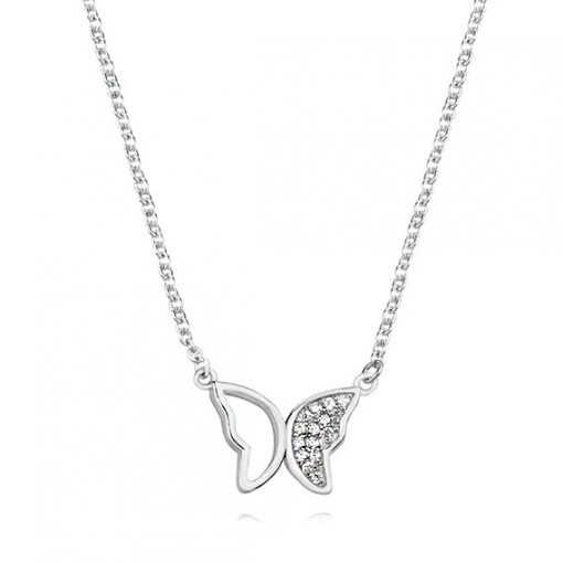Lantisor argint 925, JW51, cu pandantiv fluture si pietre