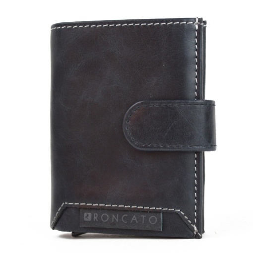Portofel Roncato PT703, protectie RFID, piele naturala,albastru