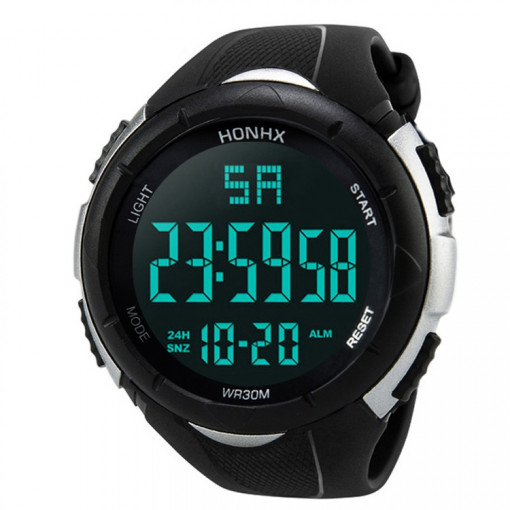 Ceas Barbatesc HONHX CS870, curea silicon, digital watch, functie cronometru, alarma