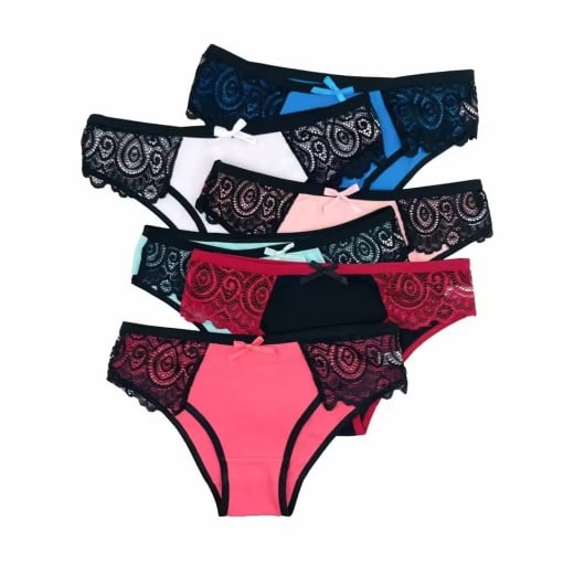 Set 6 perechi de chiloti pentru dama, CH070, Multicolor