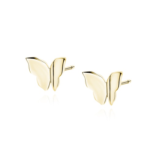 Cercei argint 925, JW241, model in forma de fluture, placat cu aur