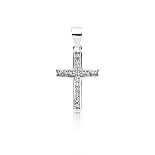 Pandantiv argint 925, JW203, model cu cruciulita, placat cu rodiu