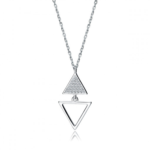 Lantisor argint 925, JW79, cu pandantiv triunghi si pietre