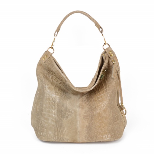 Geanta dama Luisa GT941, piele intoarsa, taupe