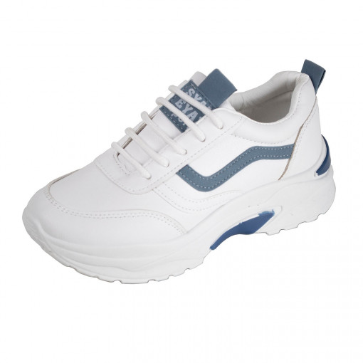 Pantofi sport dama AD27, model alb / albastru