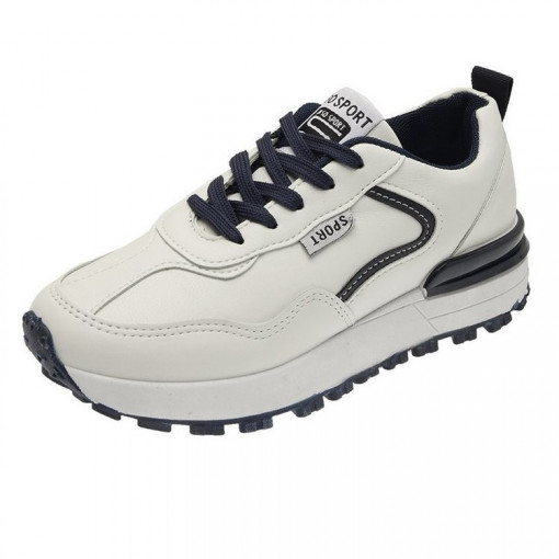 Pantofi sport dama AD47, model alb/albastru inchis