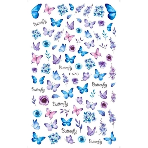 Abtibilduri unghii Marquise, STICKER27, Albastru/Mov