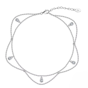 Bratara de glezna argint 925, JW1810, model elegant, placata cu rodiu