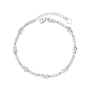 Bratara din argint 925 pentru dama, JW1604, model inimioare, placata cu rodiu - Img 1