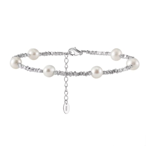 Bratara din argint 925 pentru dama, JW1723, model perlute neregulate, placata cu rodiu