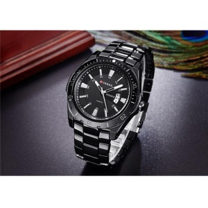 Ceas Barbatesc CURREN CS787, Fashion & Casual, bratara metalica, negru - Img 2