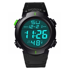 Ceas bărbătesc HONHX digital, curea silicon, afișaj LED, negru CS581