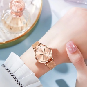 Ceas de dama Olevs CS1641, otel inoxidabil, rose gold, cadran roz - Img 2