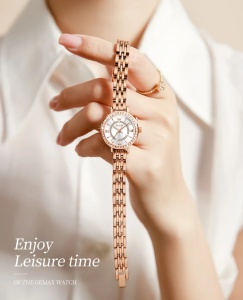 Ceas de dama Olevs CS1656, otel inoxidabil, rose gold, cadran alb - Img 2