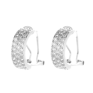 Cercei argint 925, JW801, model elegant, placati cu rodiu - Img 1