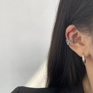 Cercei ear cuffs argint 925, JW1678, model fluture - Img 4