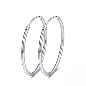 Cercei rotunzi argint 925, JW1785, model elegant, placati cu rodiu