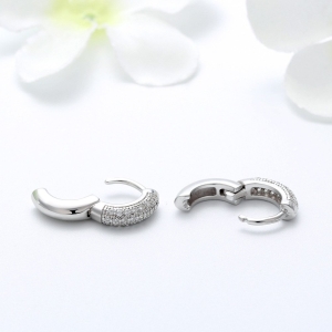 Cercei rotunzi argint 925, JW1786, model elegant, placati cu rodiu - Img 3