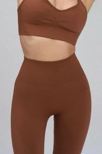 Colanți Seamless Push-Up cu Efect de Ridicare și Evidențiere a Feselor, LGS13, maro - Img 5