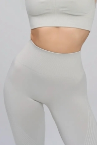 Colanti sport fara cusaturi, cu efect push-up, LGS11, gri deschis - Img 3