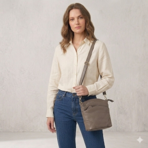 Geanta dama Missa GT1047, piele naturala, dark taupe - Img 2