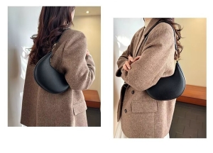 Geanta dama tip hobo Elenya GT3995, Neagra - Img 3