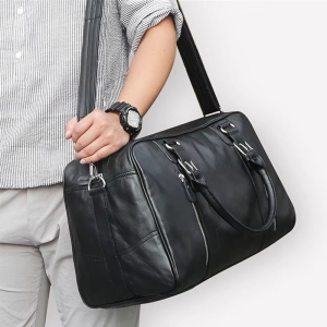 Geanta de calatorie unisex, Arion GT3280, piele naturala, Negru - Img 4