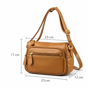 Geanta de dama, Caroline GT3833, piele naturala, Maro - Img 4