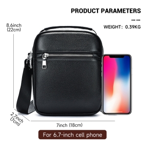 Geanta de umar pentru barbati, Alexander GT3810, piele naturala, Neagra - Img 5