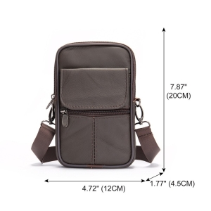 Geanta de umar pentru barbati, Loxar GT3812, piele naturala, Negru - Img 3