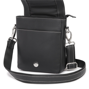 Geanta de umar pentru barbati, Maxin GT3870, piele naturala, Neagra - Img 2