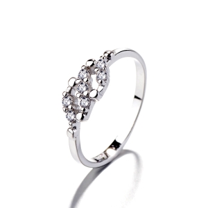 Inel argint 925, JW1381, model elegant cu pietre, placat cu rodiu - Img 1