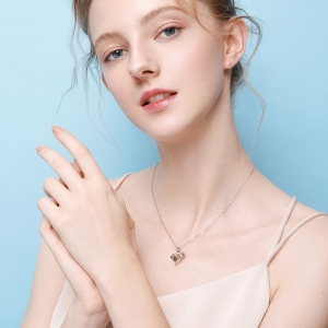 Lantisor argint 925, JW1699, model Mom, placat cu rodiu - Img 2
