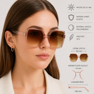 Ochelari de soare pentru femei, SG200, Crem - Img 2