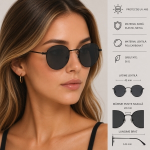 Ochelari de soare unisex, SG137, Negru - Img 2