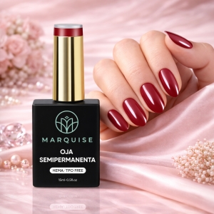 Oja semipermanenta HEMA/TPO FREE, Marquise, Pure Color JY130, 15 ml - Img 2