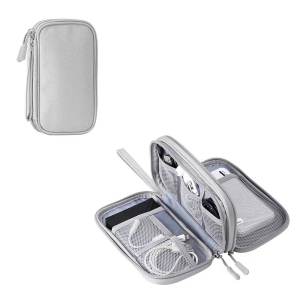 Organizator pentru accesorii electronice cu fermoar, GT4024, Gri