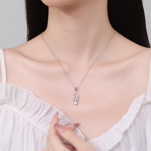 Pandantiv argint 925, JW1305, model elegant, placat cu rodiu - Img 2
