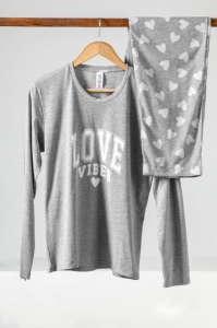 Pijama dama "Everyday", din bumbac, doua piese, 14900, Gri - Img 2