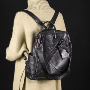 Rucsac dama, Elarin GT3642, piele naturala, Negru - Img 2