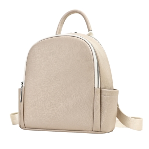 Rucsac dama, Marinela GT3848, piele naturala, Crem - Img 1
