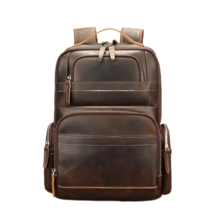 Rucsac pentru barbati, Alaric GT3320, piele naturala, Maro inchis