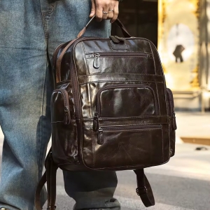Rucsac pentru barbati, Emeric GT3325, piele naturala, Maro inchis - Img 2