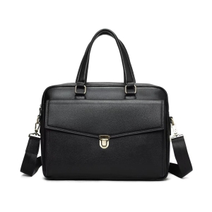 Servieta pentru barbati, Dael GT3283, piele naturala, Neagra