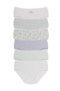 Set 6 perechi de chiloti din bumbac, pentru dama, 34000, Multicolor