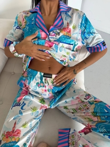 Set pijama dama din doua piese, cu nasturi – 2500383, Riviera Vibes - Img 7