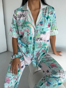 Set pijama dama din doua piese, cu nasturi – 2500387, City Escape - Img 6