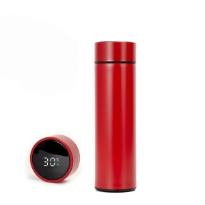 Termos Inteligent din Inox, cu Afișaj LED, 500 ml, TRM03, Rosu