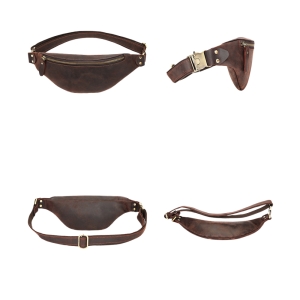 Borseta pentru barbati, Zevar GT3798, piele naturala, model maro - Img 3