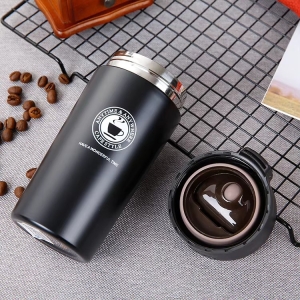 Cana Termos Premium din Inox cu Capac Flip 550 ml, TRM021, Negru - Img 4
